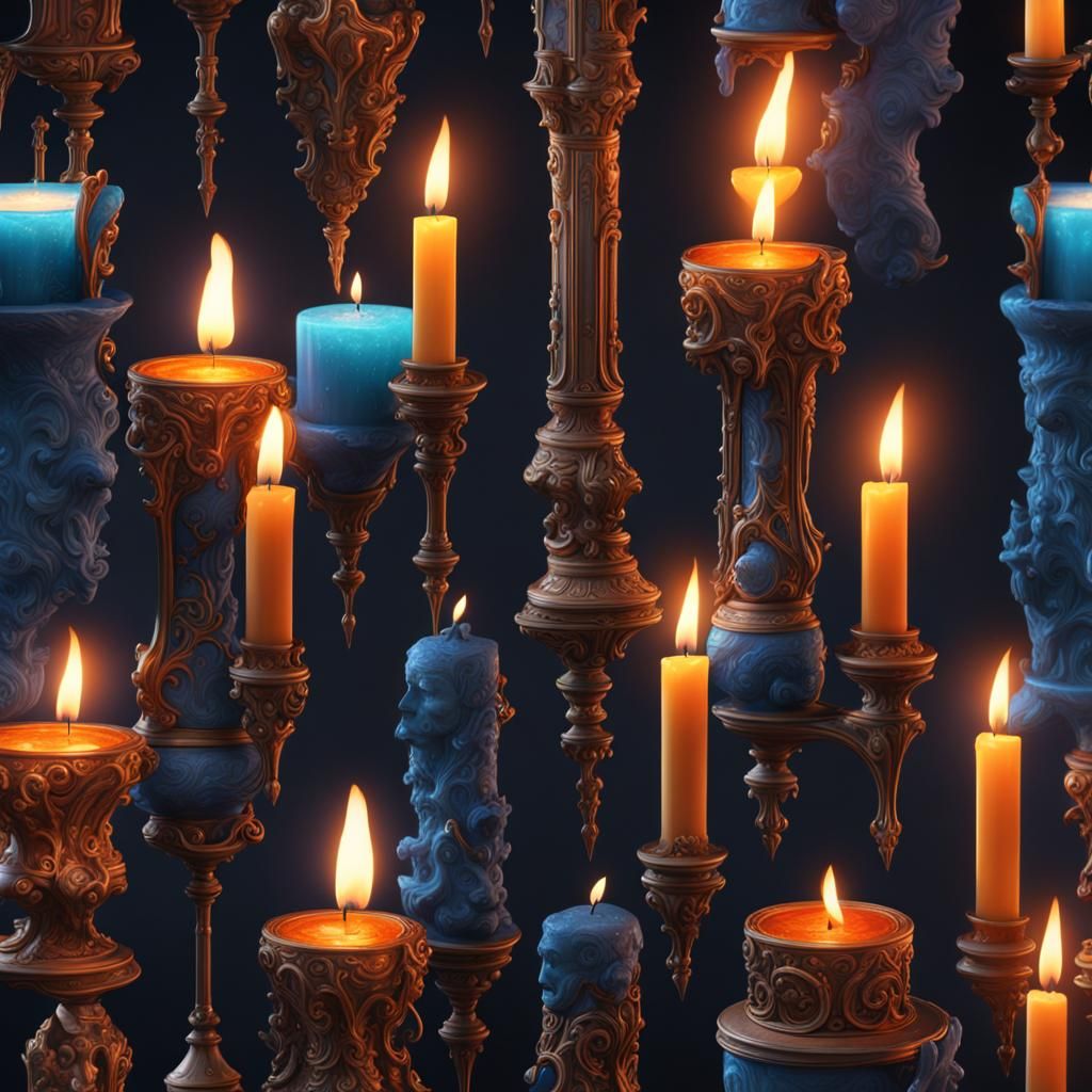 Fantastical Candles in Detailed Matte Painting