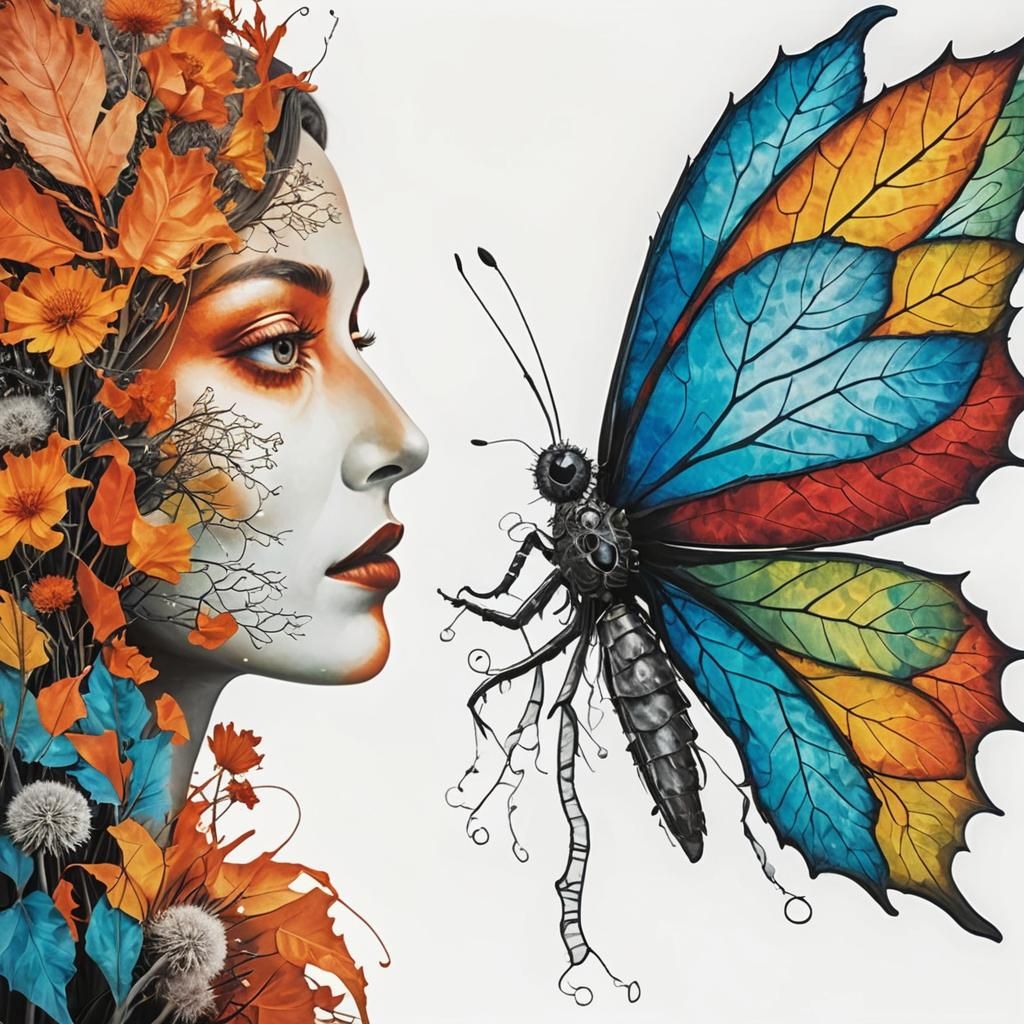 Surreal Infrared Portrait of Ghostly Woman in Silk