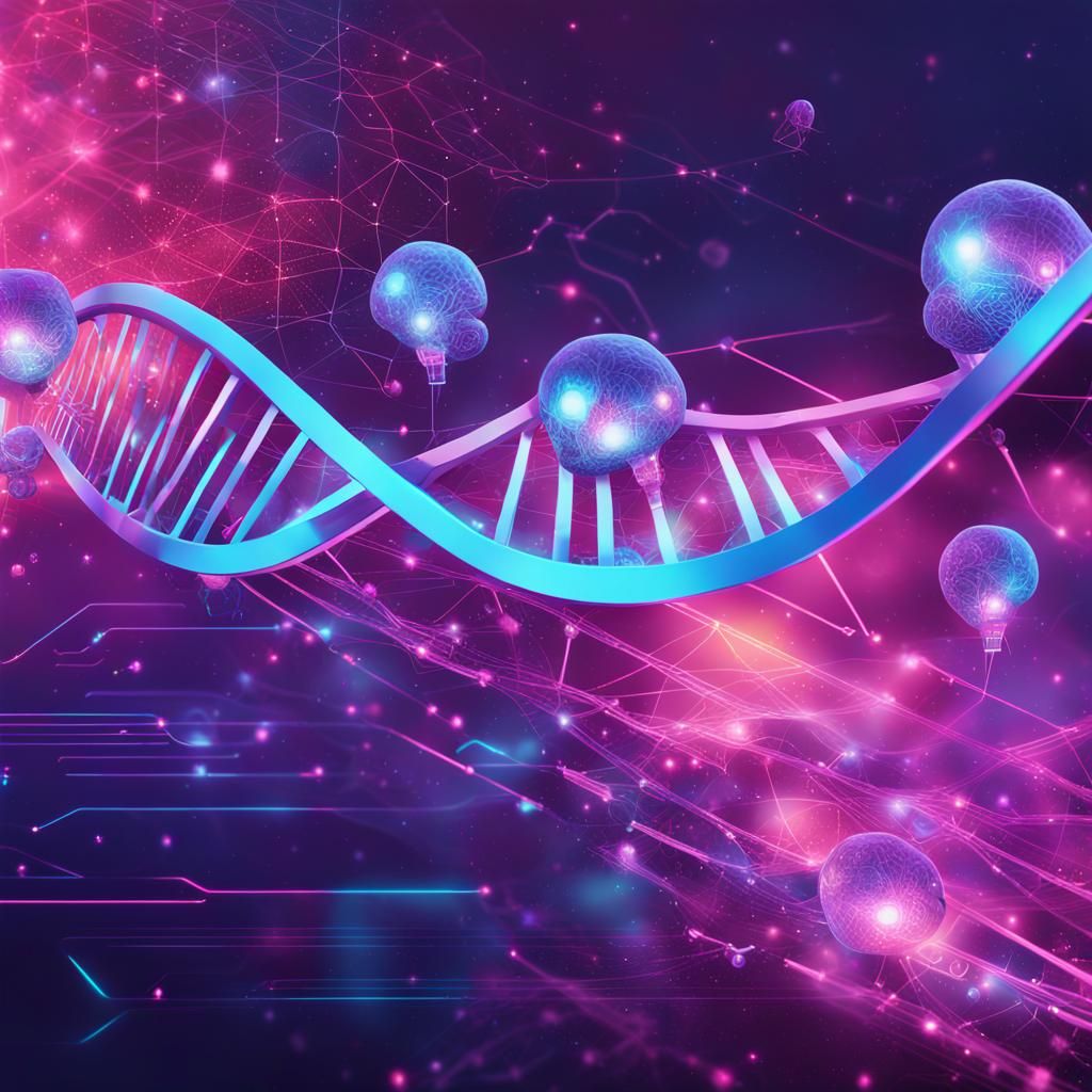 Neo-Surrealist LinkedIn Banner with Data and DNA