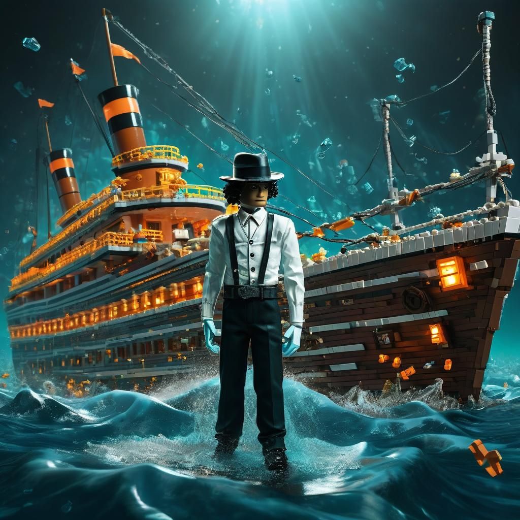 Michael Jackson on Lego Titanic: Surreal Art
