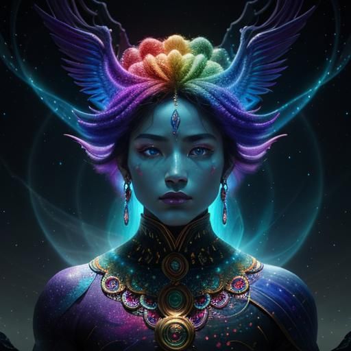 Goddess Entities Conveying Interconnection in Surreal Portra...