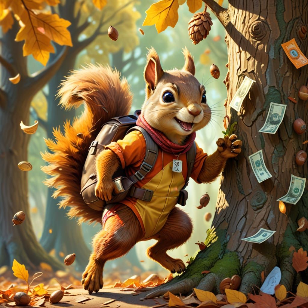 Squirrel Robber Cartoon Concept Art