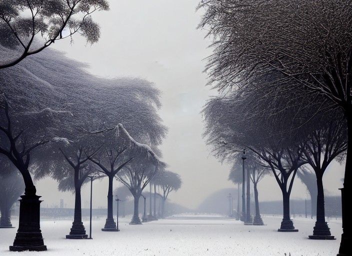 Mumbai India in Snowy blizzard