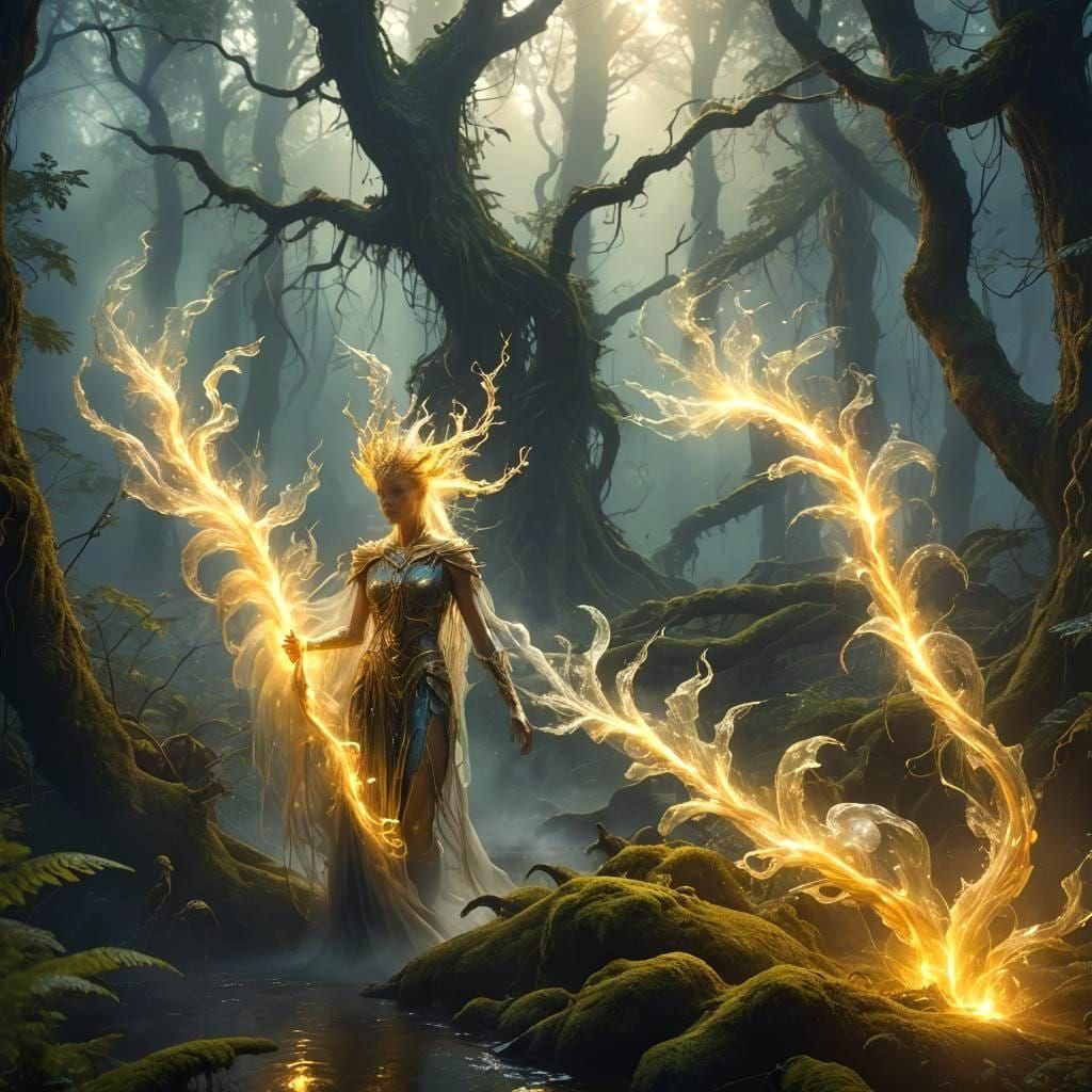 Glowing Subject in Dramatic Digital Matte Painting