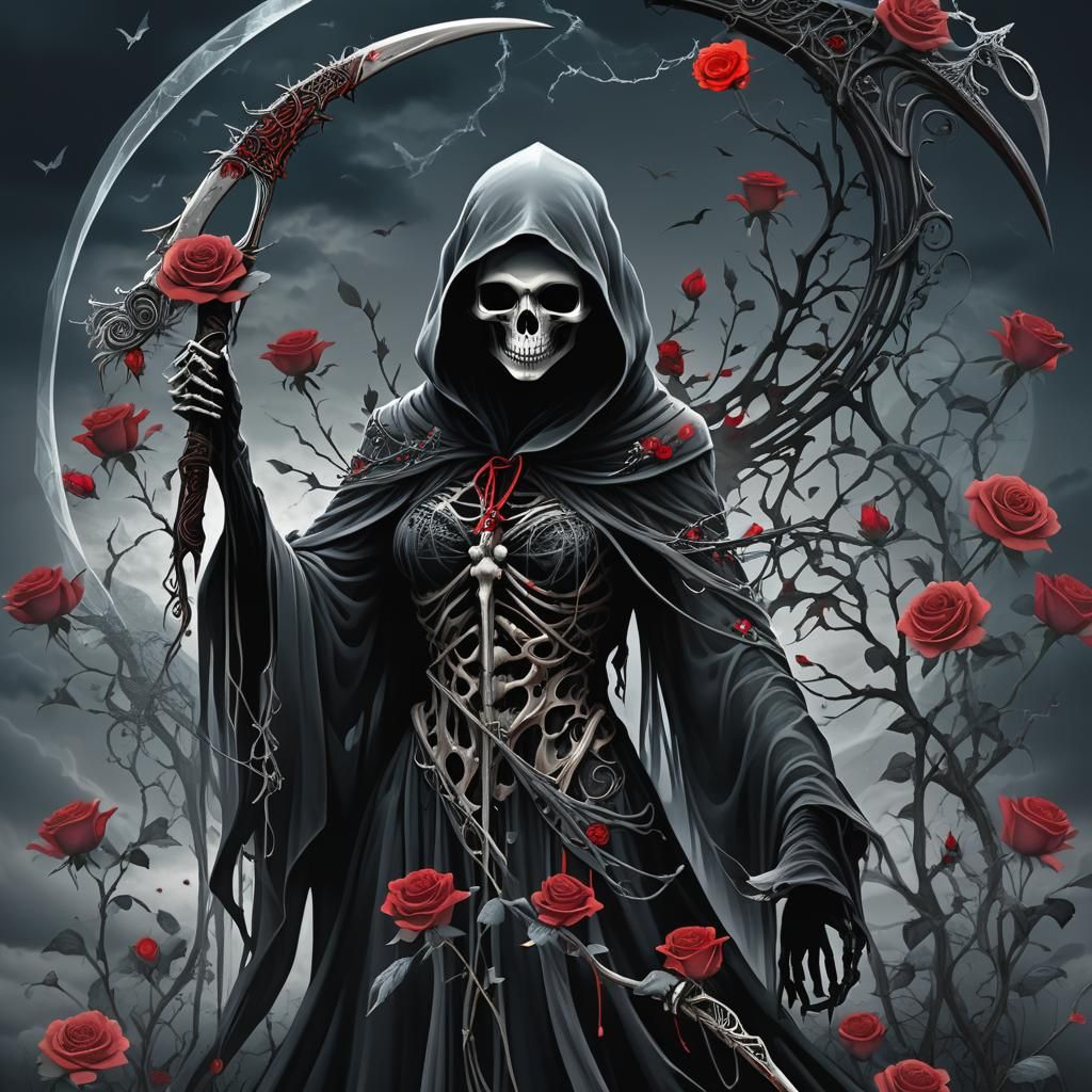 Ethereal Grim Reaper in Dark Fantasy Art