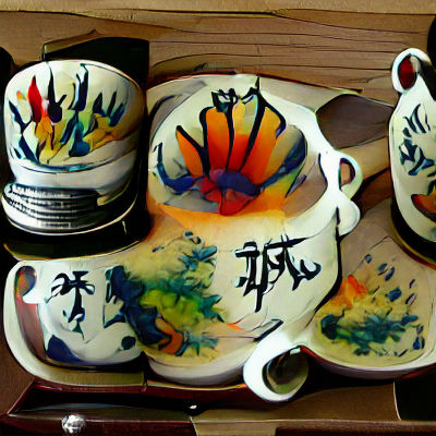 Elegant Hand-Painted Floral Tea Set