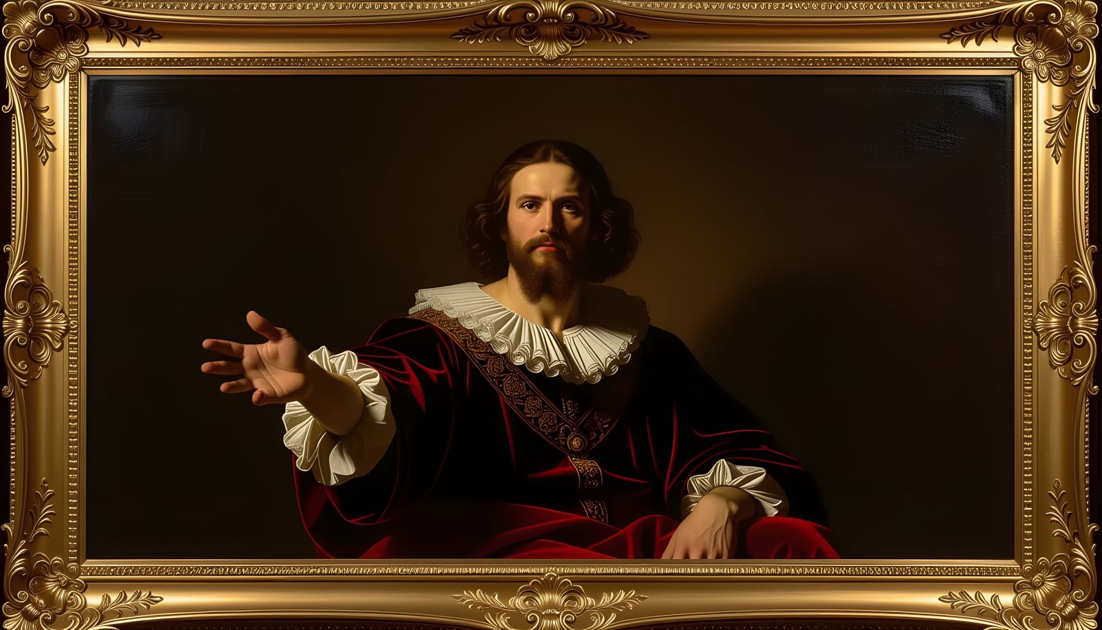 Classical Masterpiece Painting with Dramatic Chiaroscuro Lig...