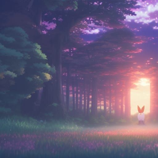 Eevee in Studio Ghibli Anime Style