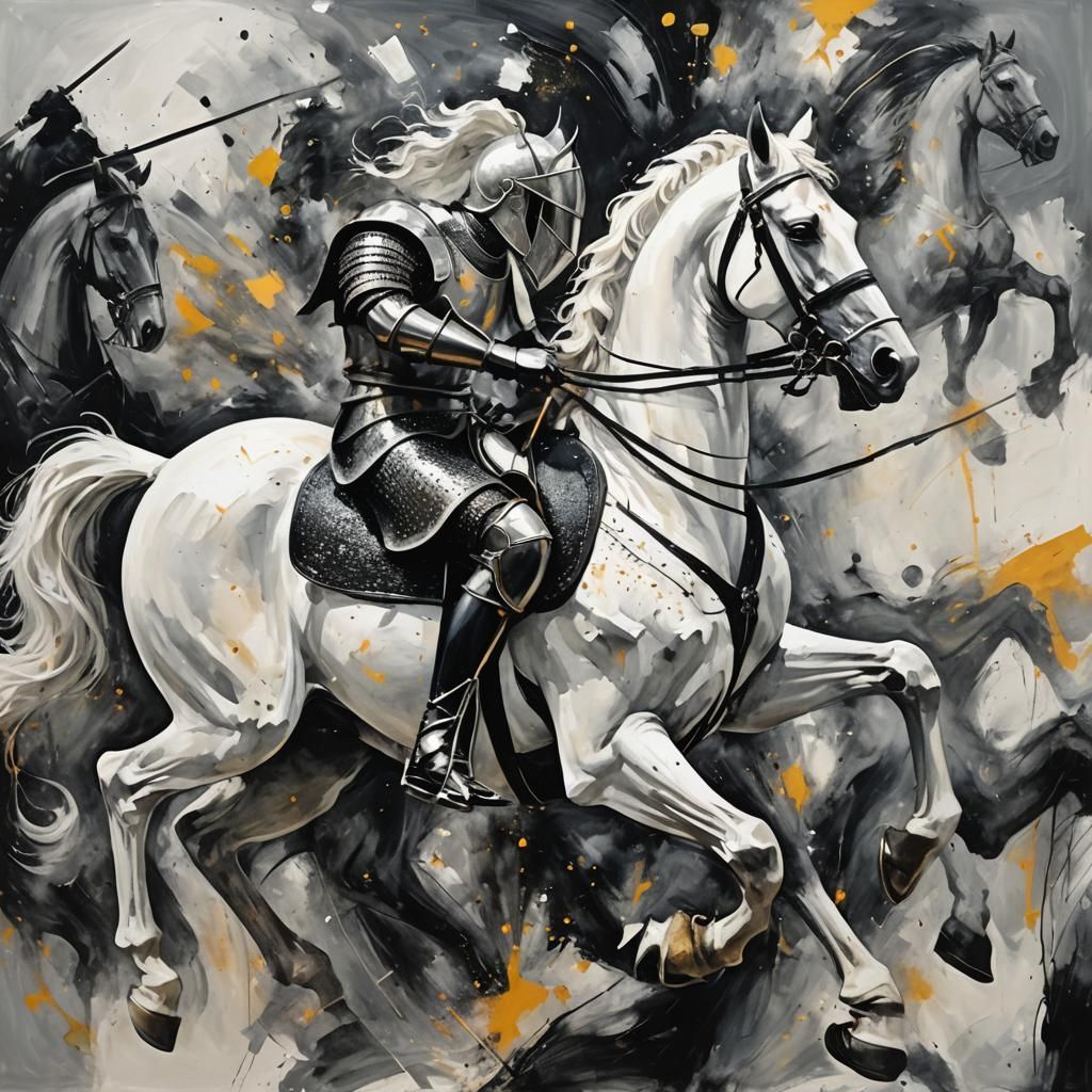 Knights Clash: Black Versus White in Abstract Art