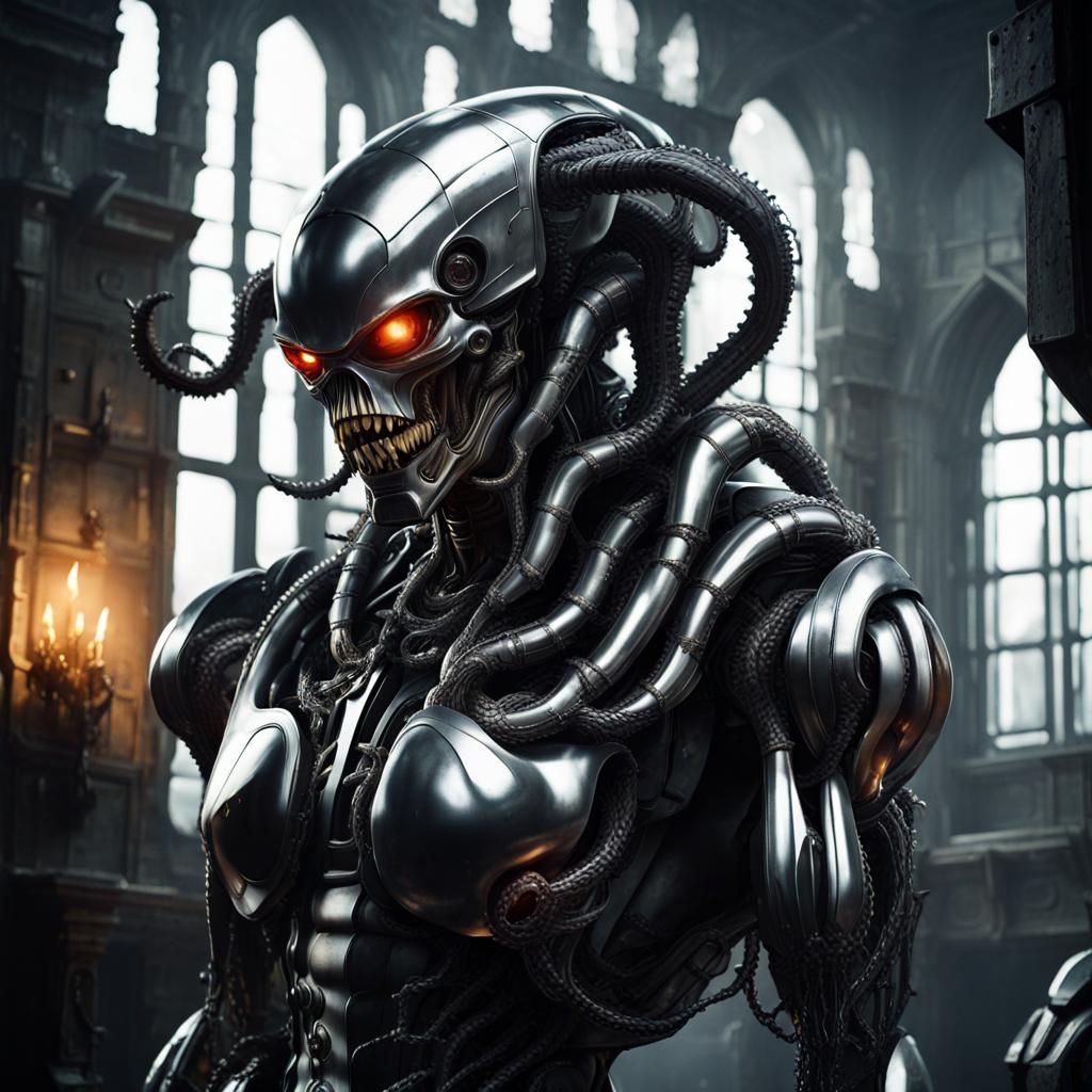 Futuristic Sci-Fi Mech in Detailed Graffiti Art