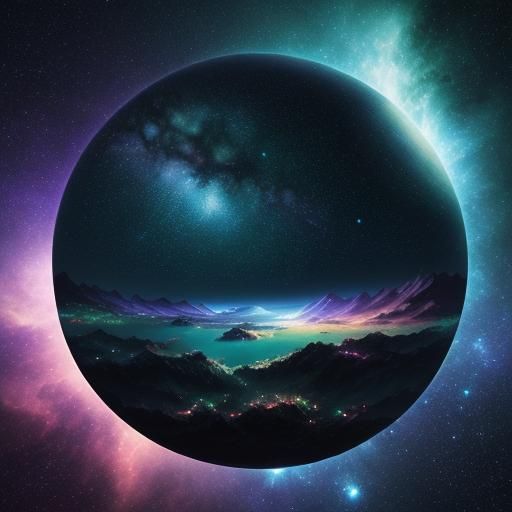 Anime Man in Surreal Galactic Flight