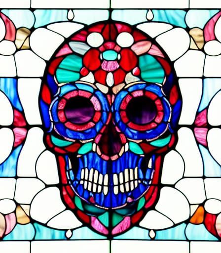 stained glass skull 15