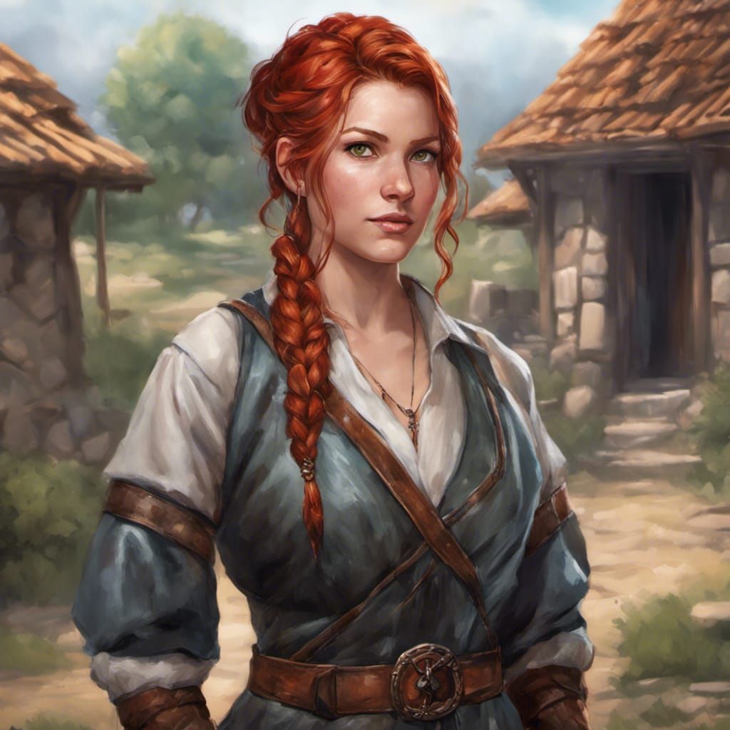 Young Sorceress Portrait in Fantasy Art Style
