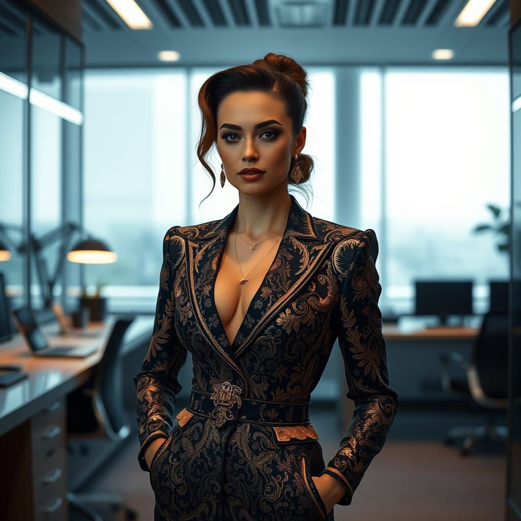 Elegant Office Executive in Modern Minimalist Style