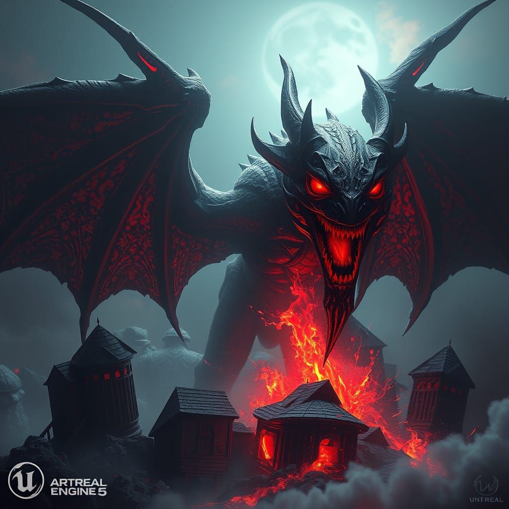 Detailed Matte Painting of a Demonic Soul