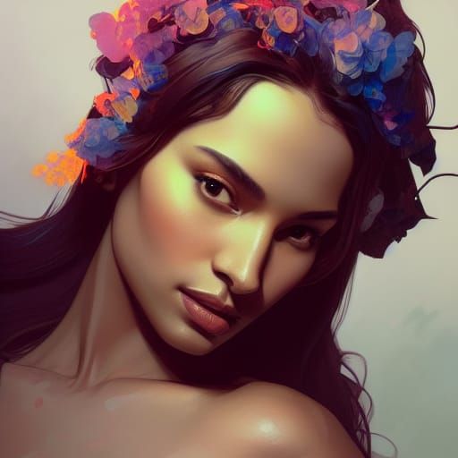 Latina Beauty Portrait in Hyperdetailed Digital Art