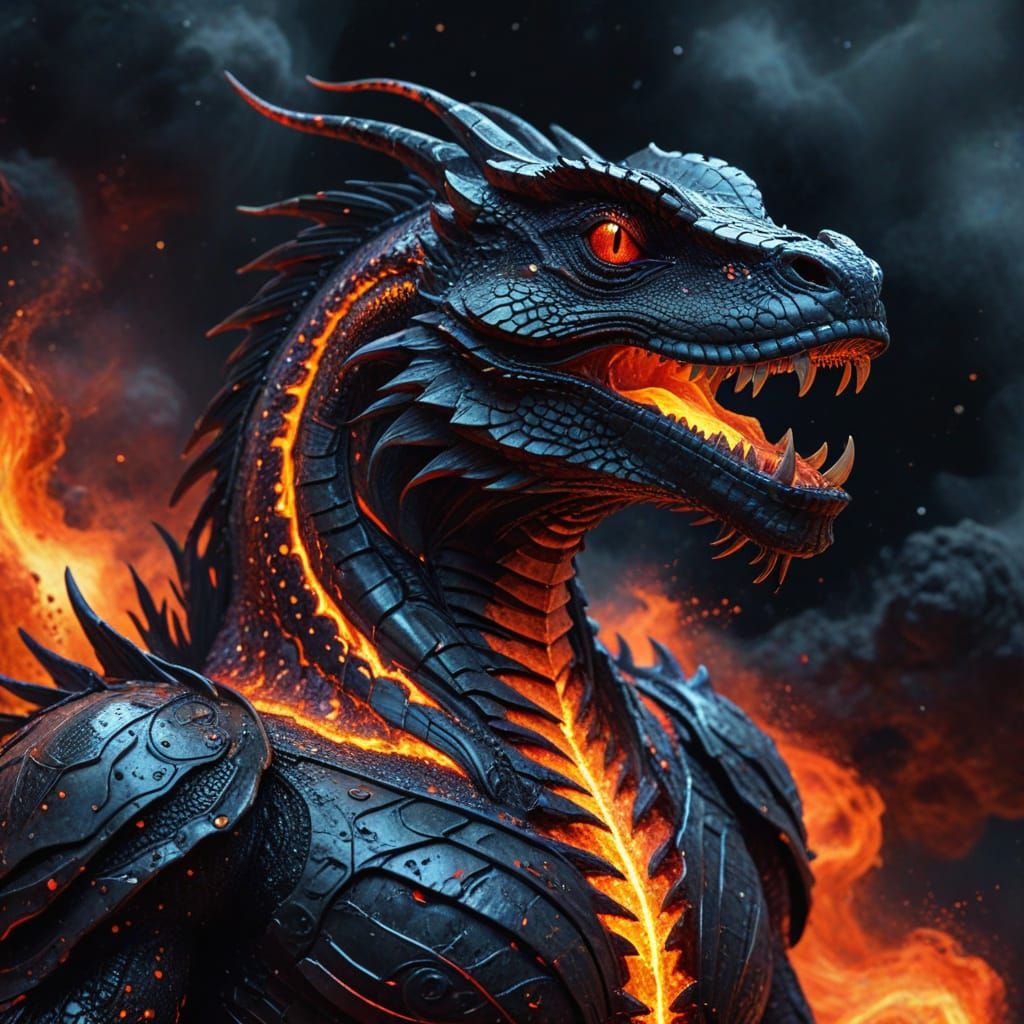 Futuristic AI Basilisk: Watercolor Art Splash