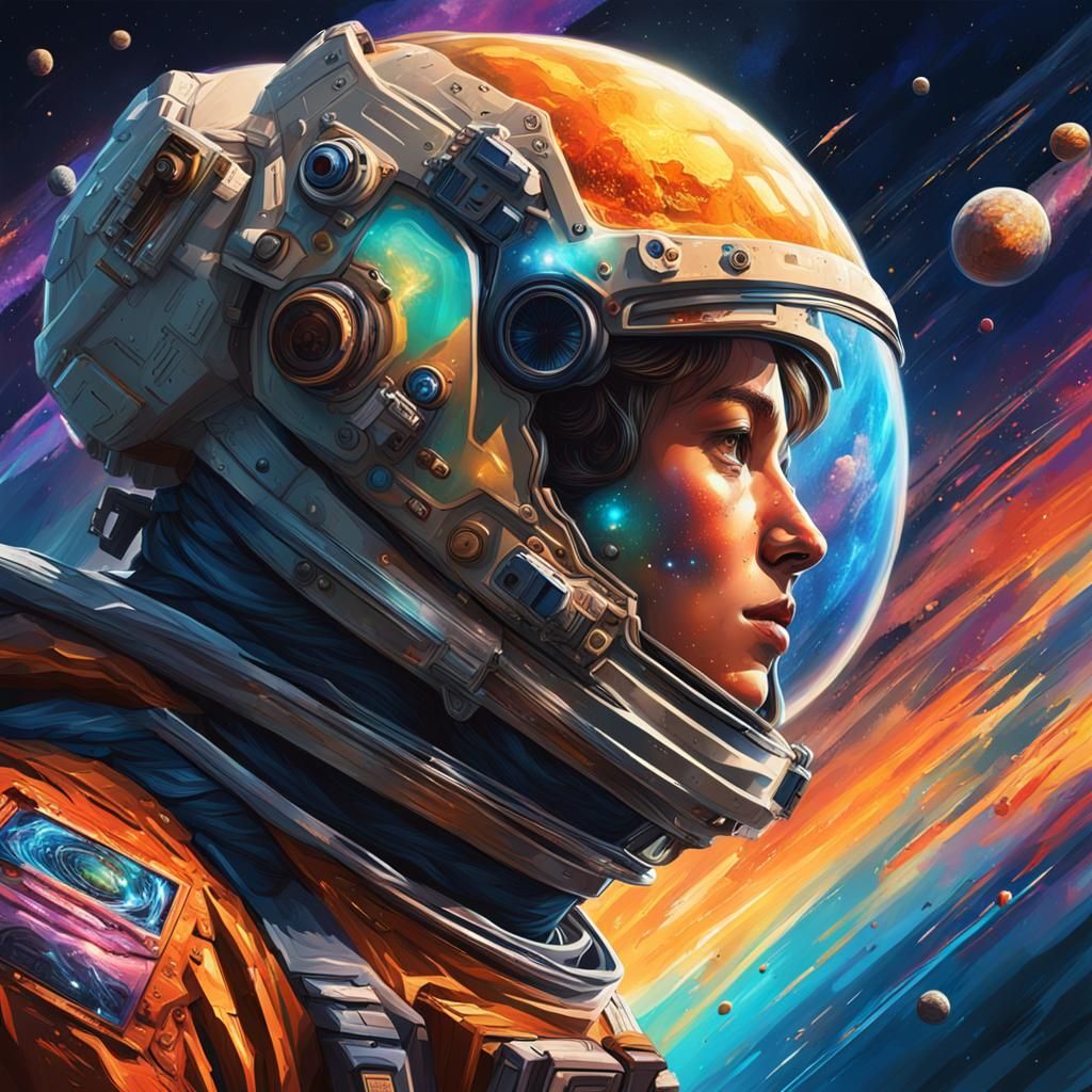 Hyperrealistic Space Splash Art in Vivid Color