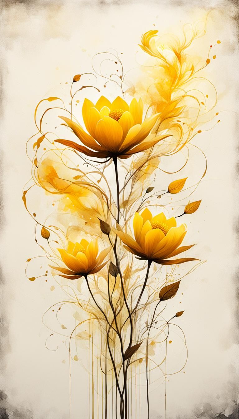 Surreal Floral Abstract in Ethereal Style