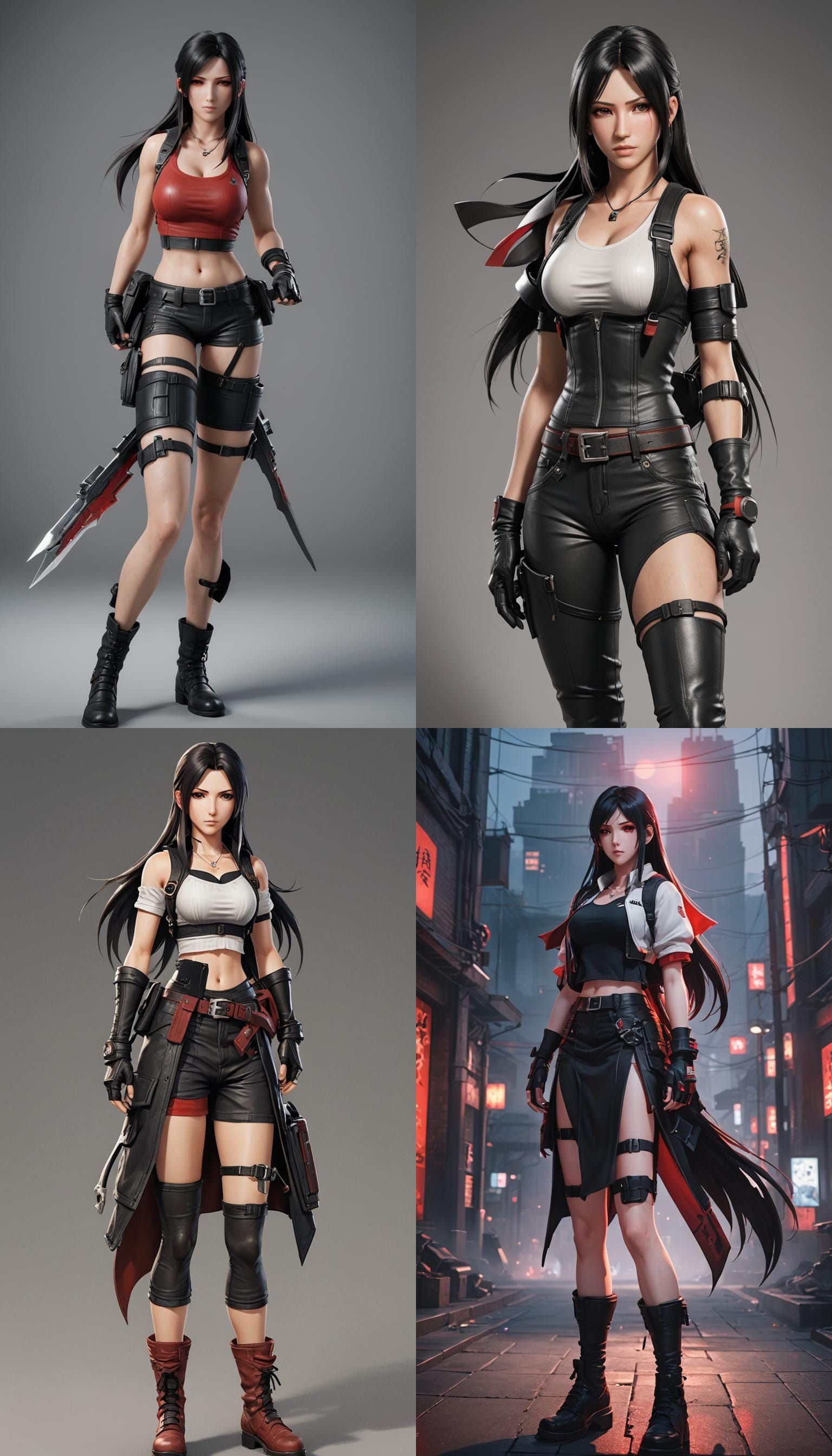 Tifa Lockhart Anime Portrait in 3D Art Style