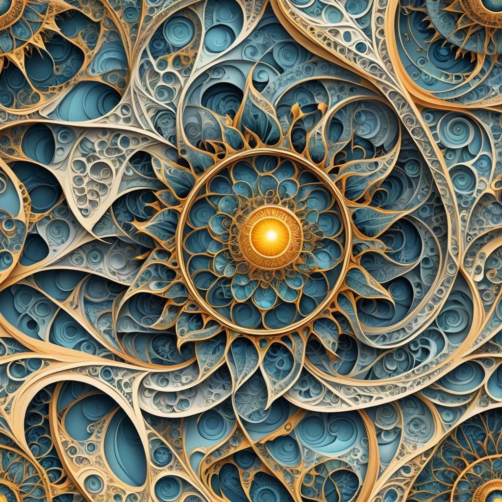 Frozen Sun with Abstract Vector Fractals