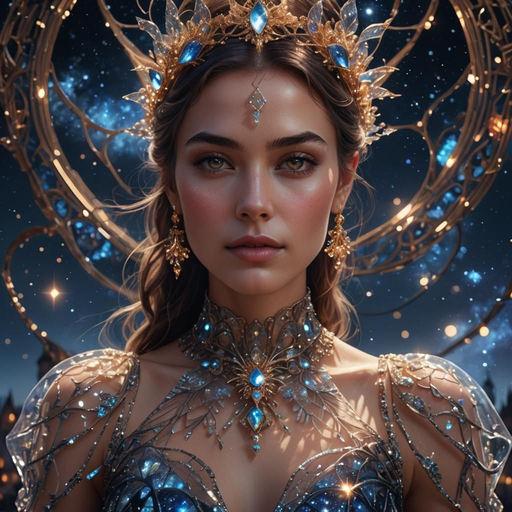 Woman in Transparent Glass Dress, Digital Art