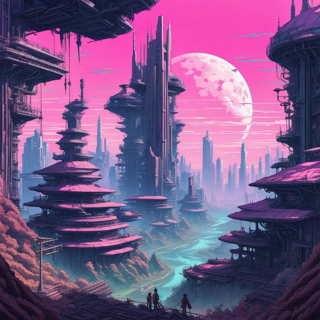 Diverse 'Punk' Landscape in Retrofuturistic Style