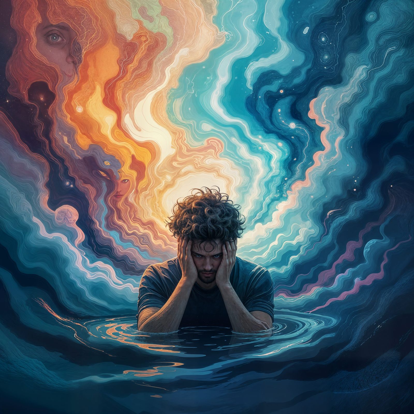 Abstract Brain Image Generated from Simple Phrase