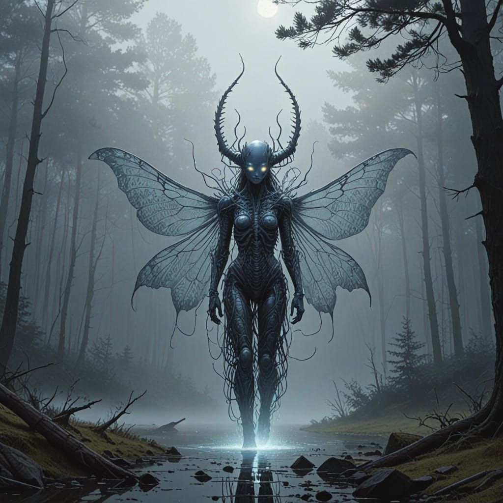 Ethereal Driftlace Creature in Mystical Landscape