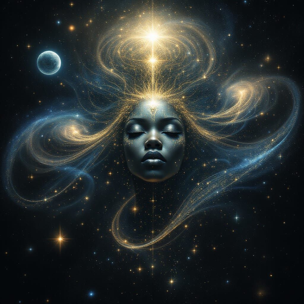 Cosmic African Mother Goddess of Stardust