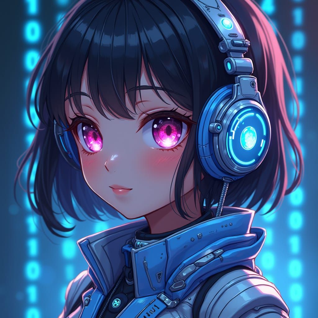 Anime Style Microsoft Copilot Assistant Concept Art