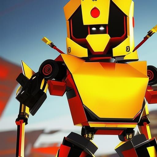 Bee Warrior Robot in Anime Manga Style