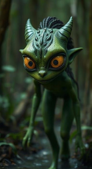 Swamp Creature Portrait in Hyperrealistic Digital Art