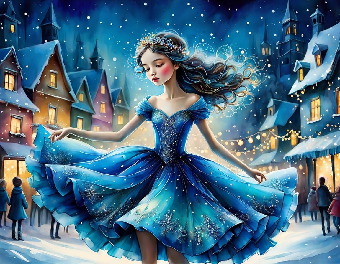 Dancing Under Icy Whimsy in Vibrant Colors