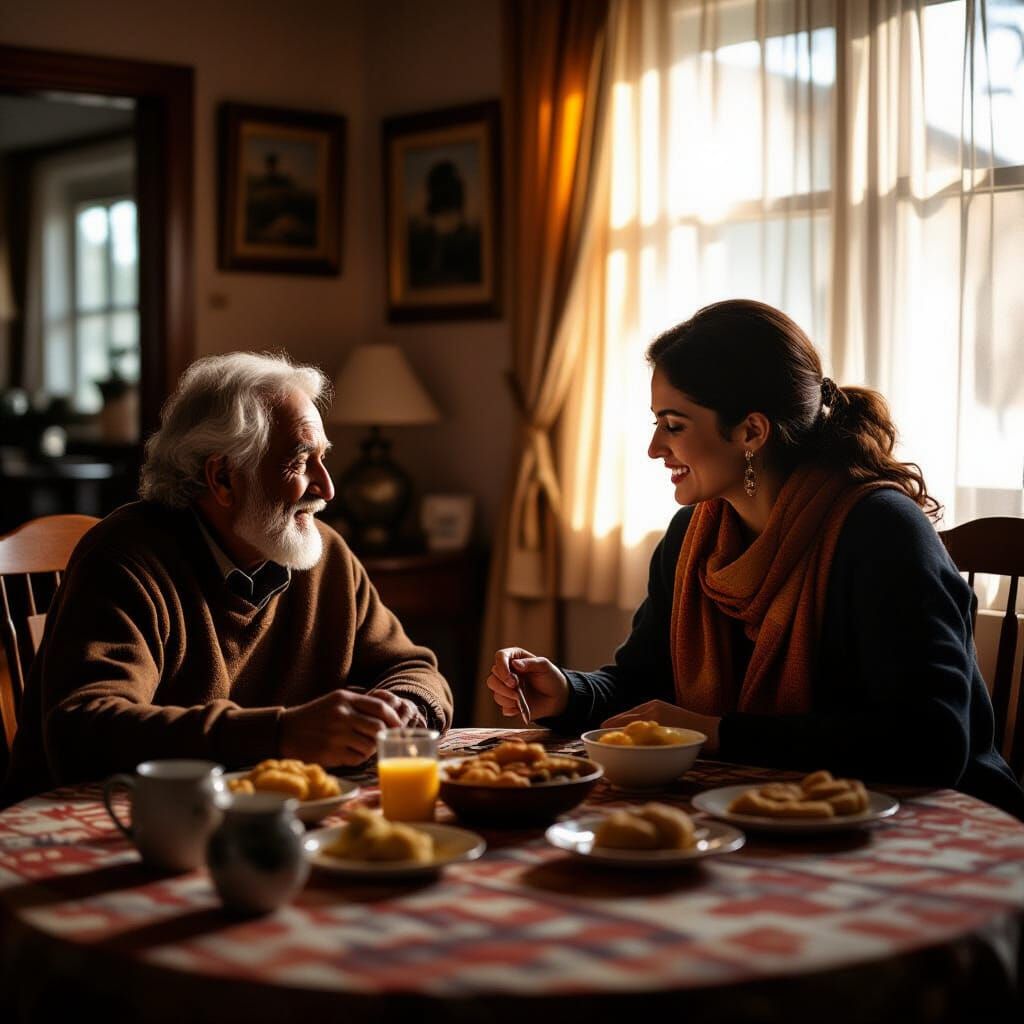 Heartwarming Video Call with Parents, Cinematic Vintage Styl...