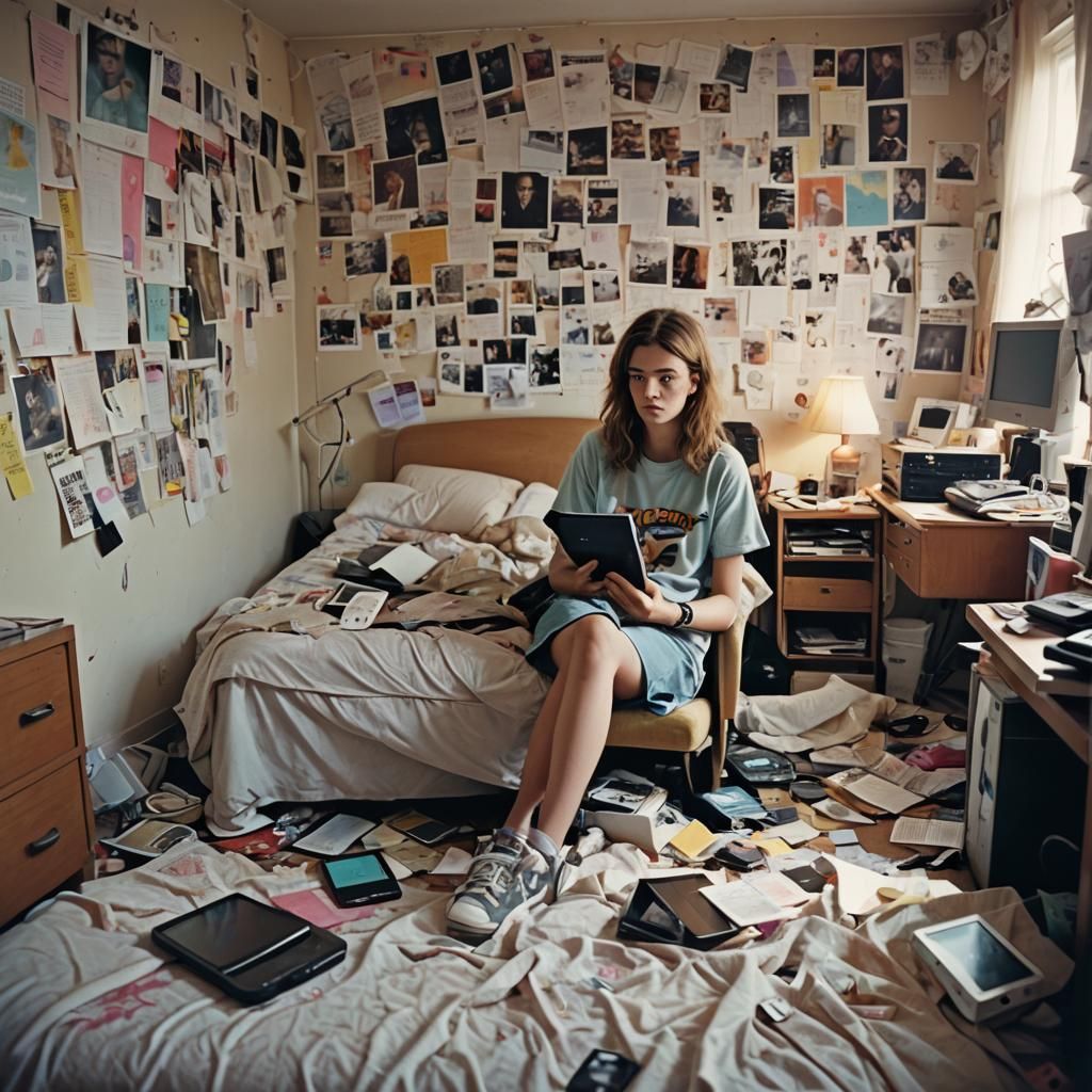 Teenage Girl's Bedroom in Pastel Colors