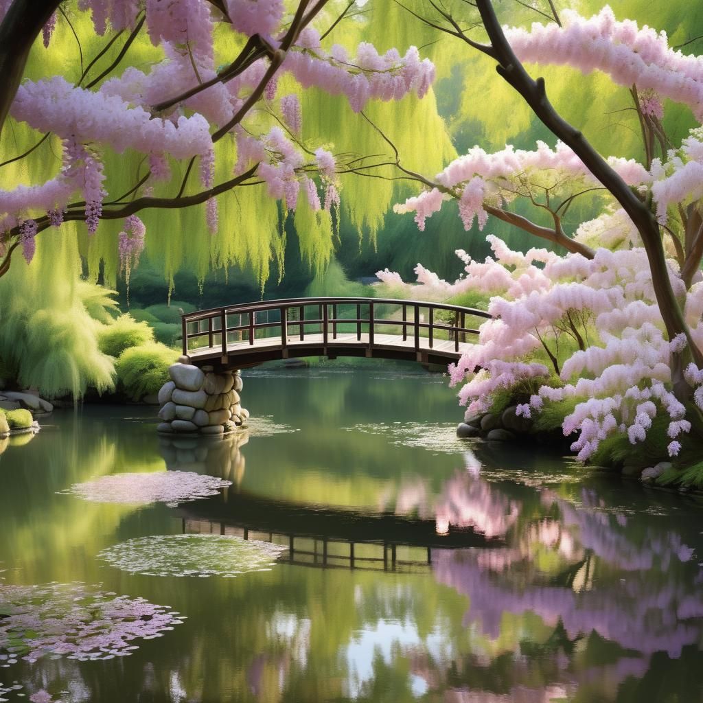 Floating Garden Oasis in Golden Light