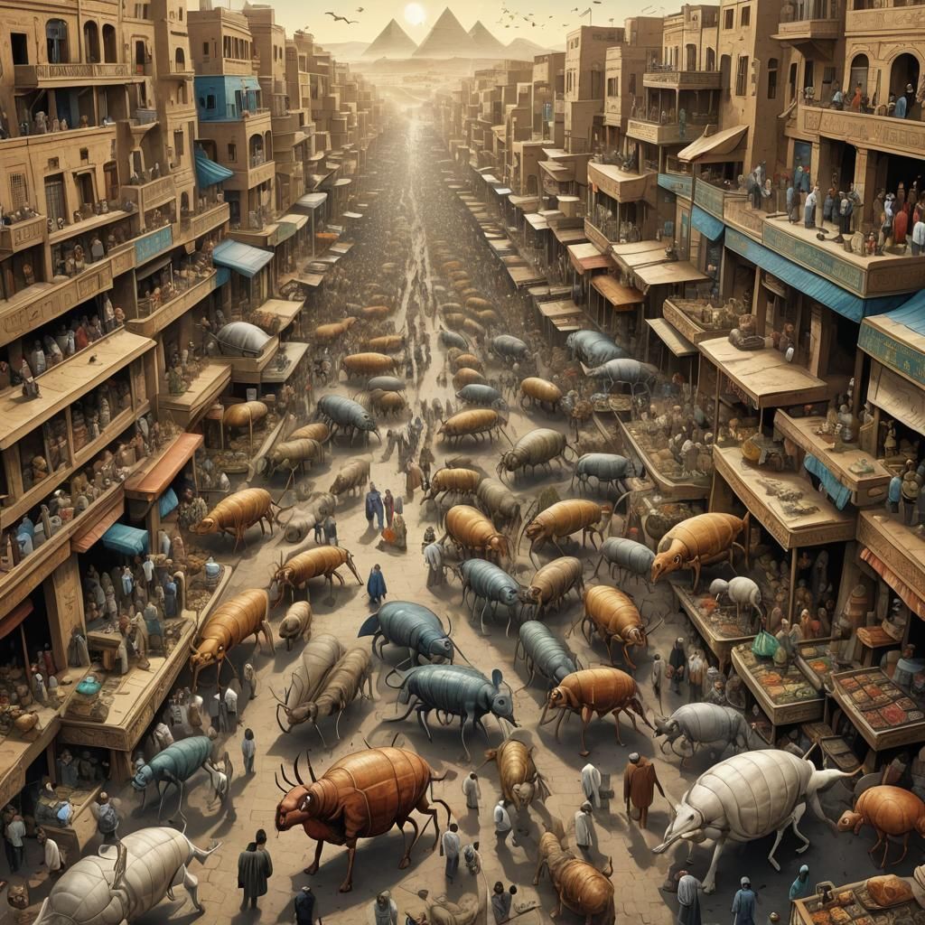 Surreal Egyptian World Overrun by Lice