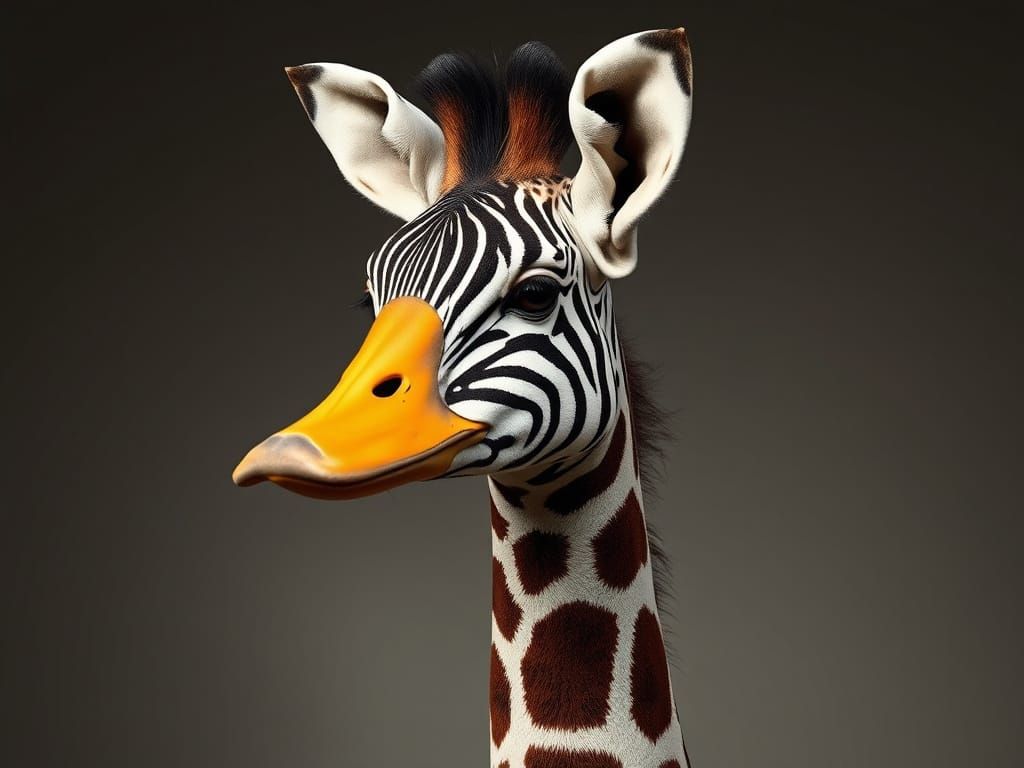 Striped Duck-Elephant-Giraffe Hybrid in Distressed State