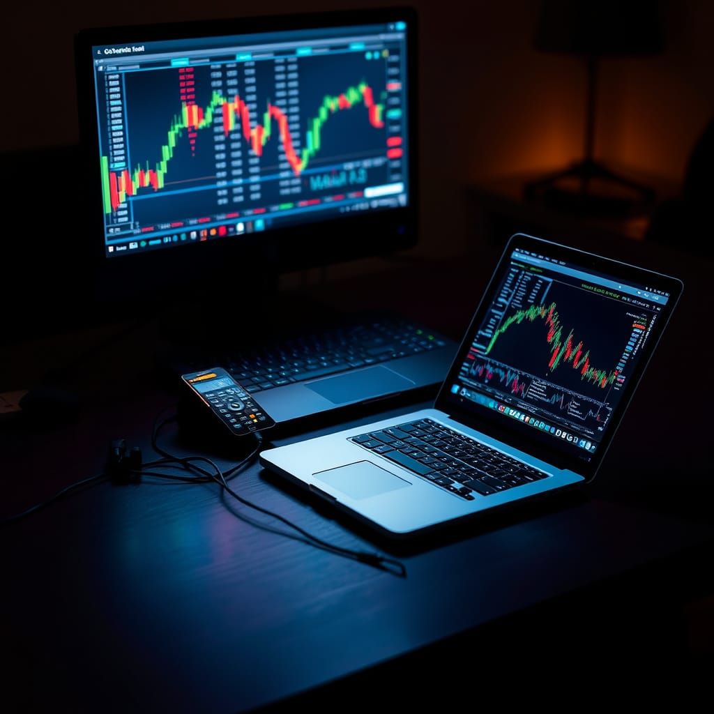 Trading Station in Dark Wood Tone