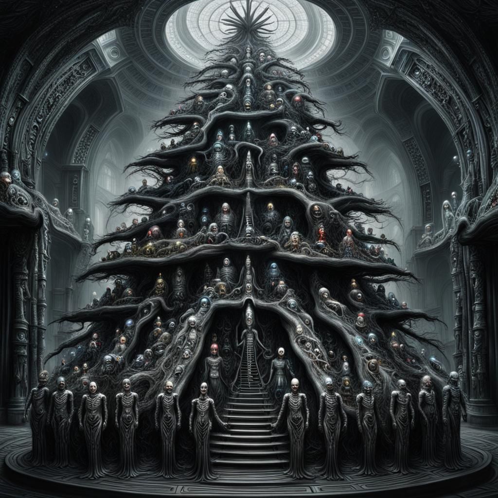 H. R. Giger style christmas tree