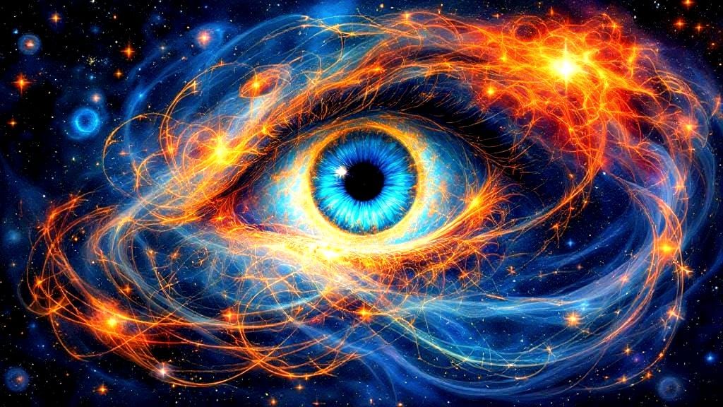 Cosmic Eye Tapestry of Starlight in Vibrant, Ethereal Style