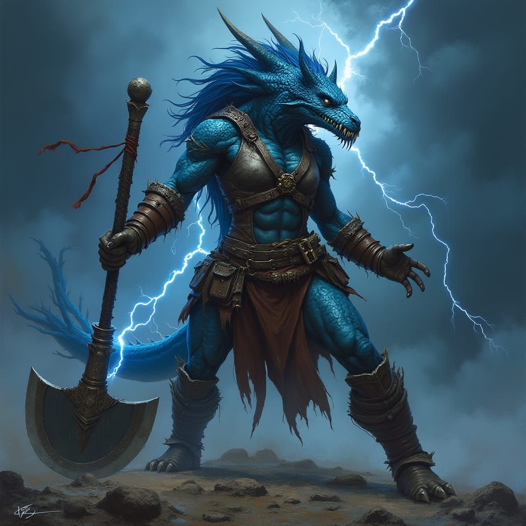 Dragonborn Barbarian Ready for Battle