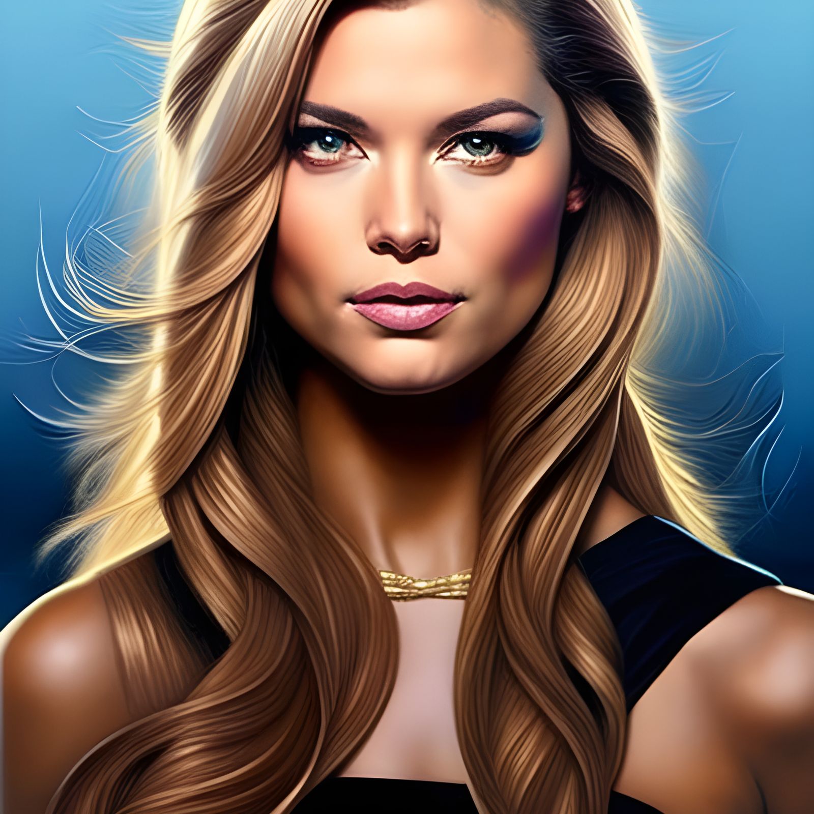 Stunning Woman Celebrates New Year's Eve in Digital Portrait