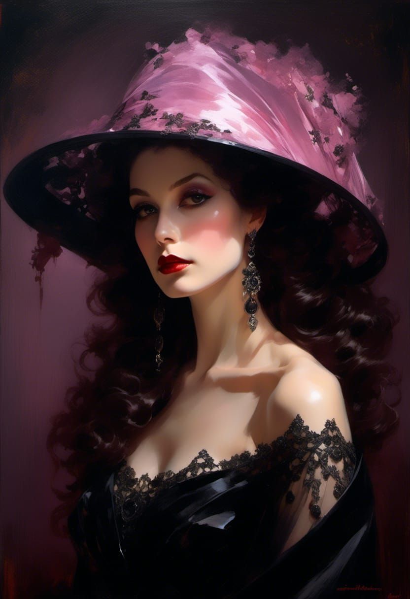 Vampiress in Gothic Sci-Fi Avant-Garde Gown