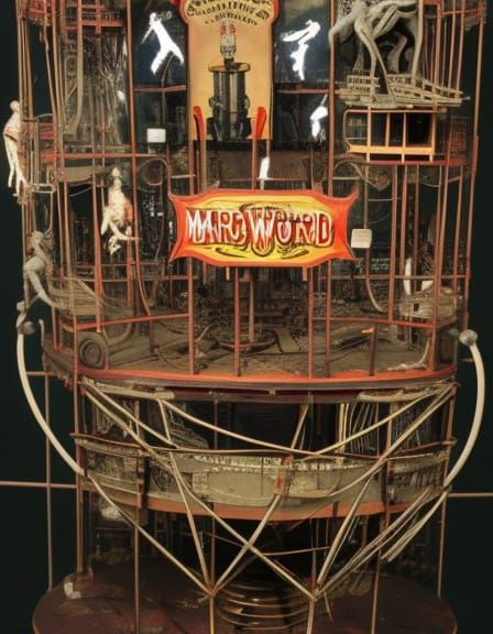 Macabre Electromechanical Machine with Demons in Pop Art Sty...