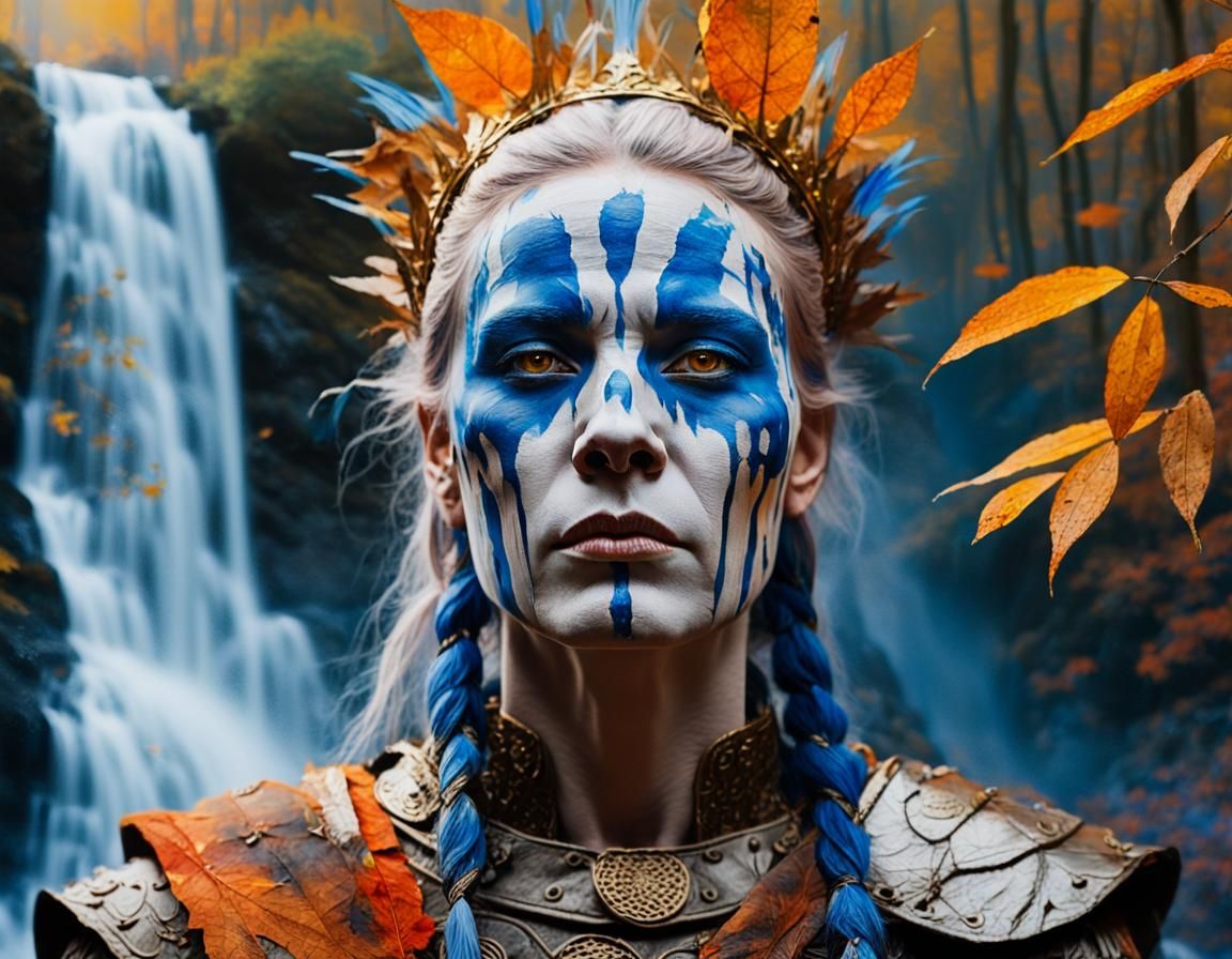 British Warrior Queen in Abstract Expressionism Style