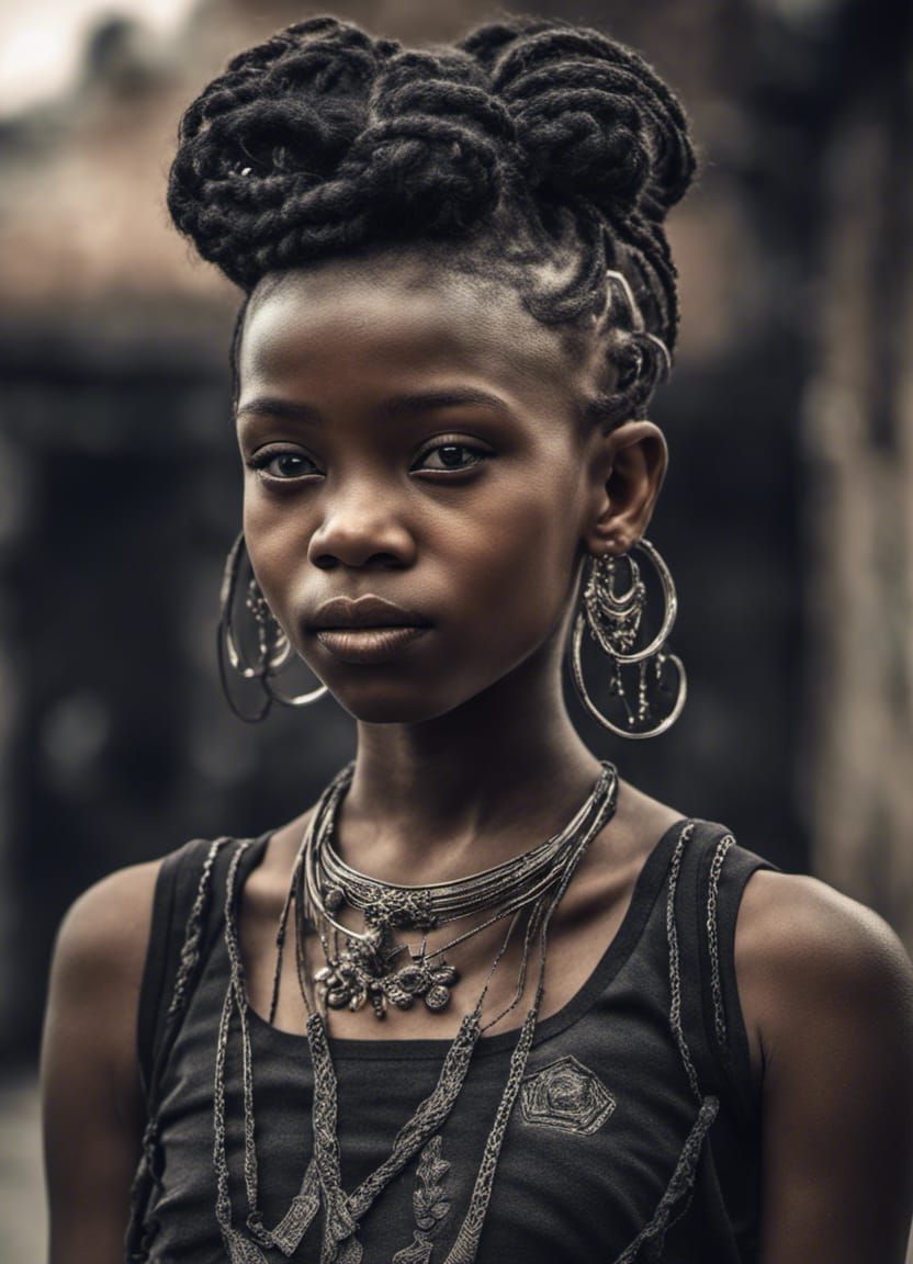 Striking Portrait of a Young Girl in Goth Style