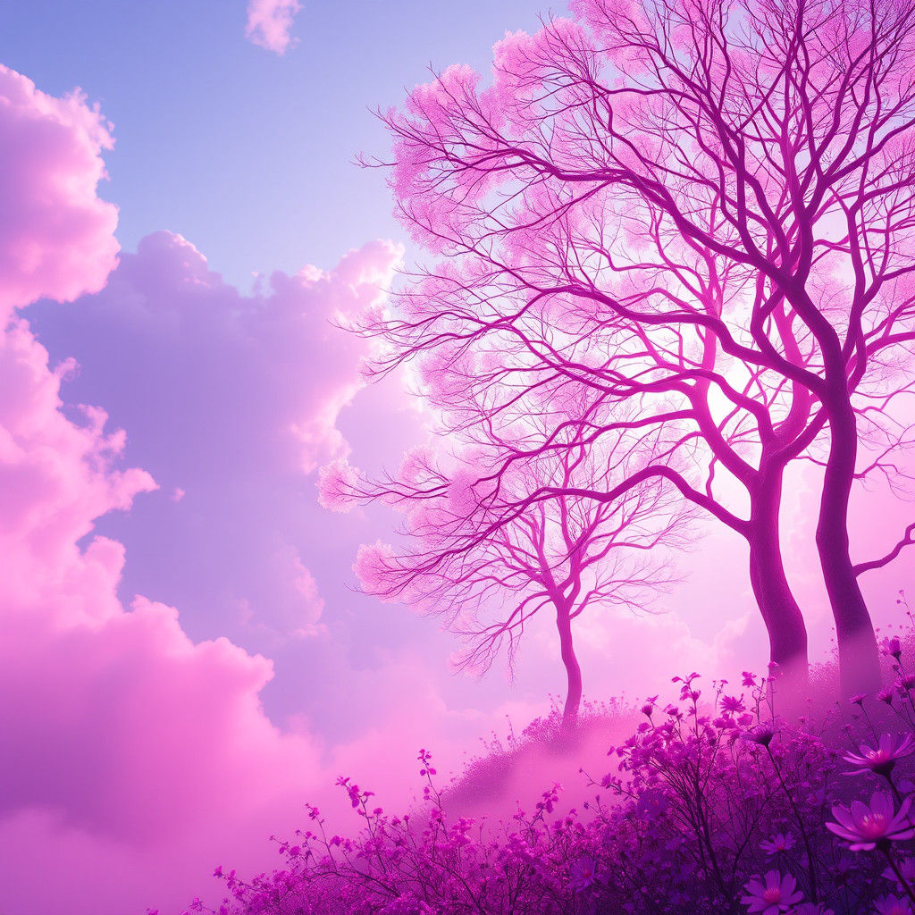 Mystical Realm in Fuchsia and Lavender Hues