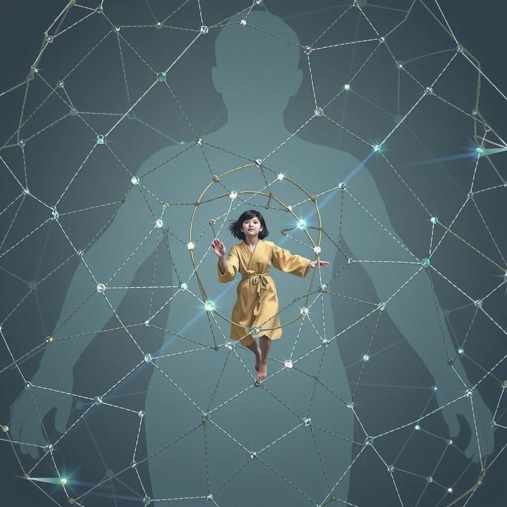 Small Figure Within Giant Form, Photorealistic